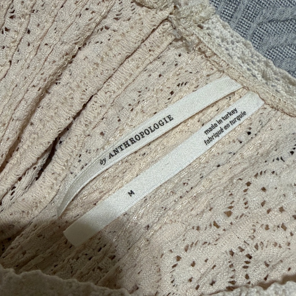 By Anthropologie Pintuck Lace Blouse Size M - Picture 7 of 11
